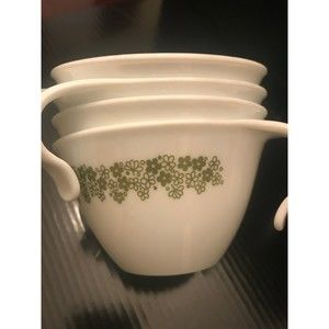 Vintage corelle Crazy Daisy Spring Blossom Hook Handle cups set of four